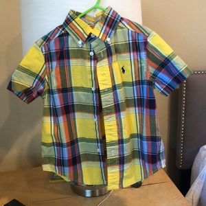 Button up yellow Ralph Lauren kids shirt